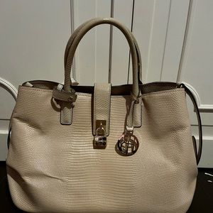 Henri Bendel Embossed Snake Leather Satchel